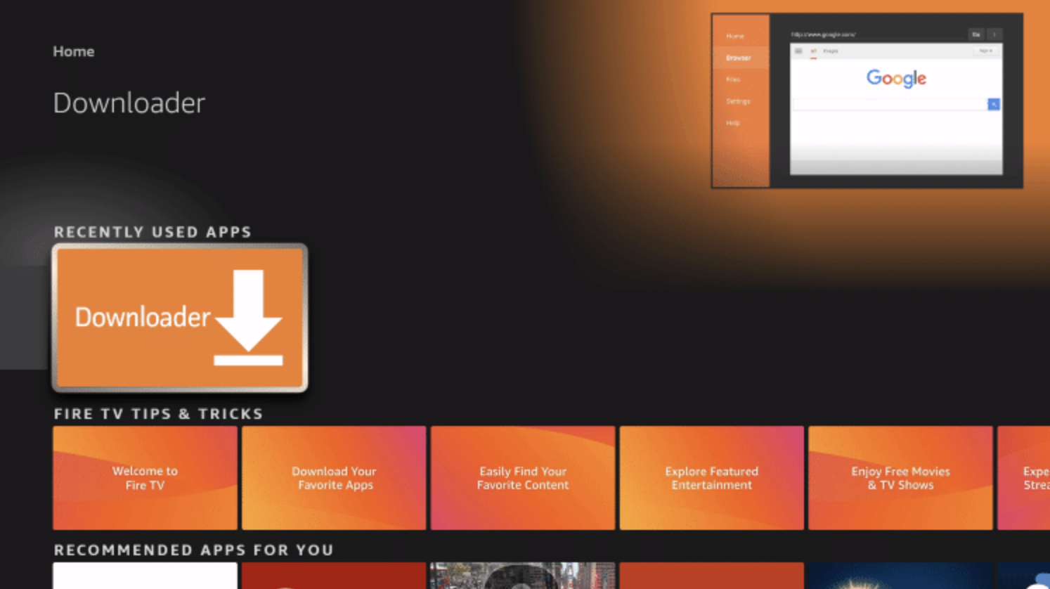 Downloader App Installed on FireStick