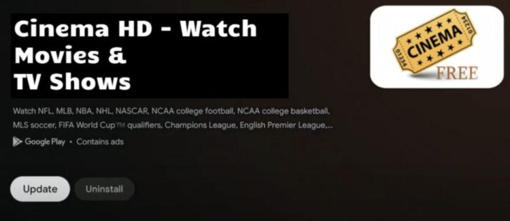 Update Cinema HD APK on Google TV 4K with Chromecast