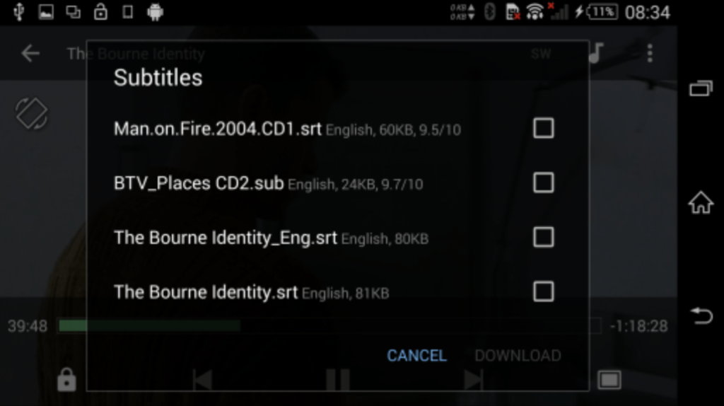 Open Subtitles with Cinema HD APK