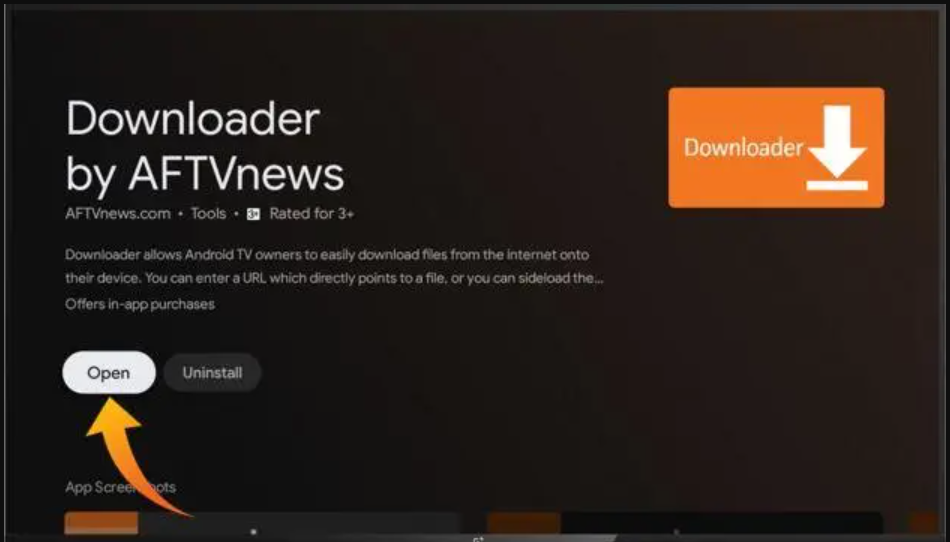 Open the Downloader app on TV